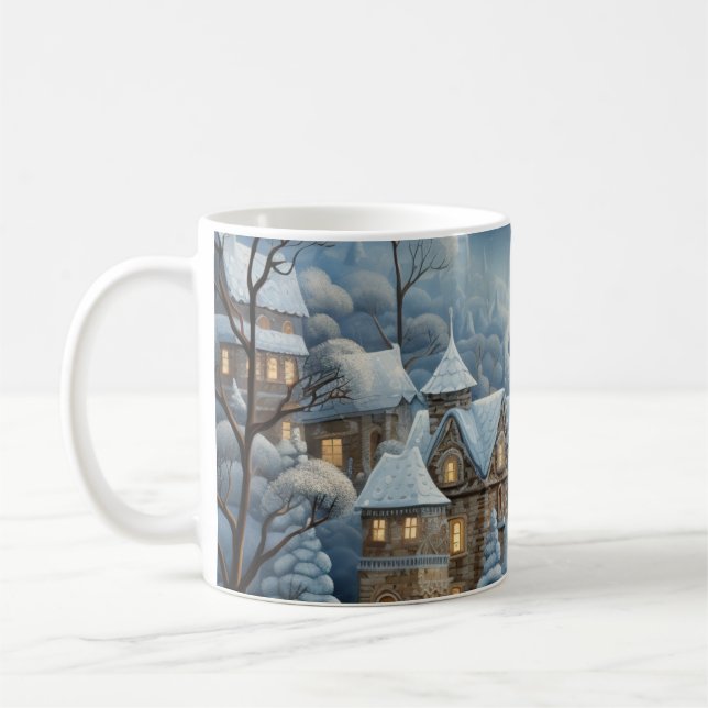 Christmas Village Scene Coffee Mug (Left)
