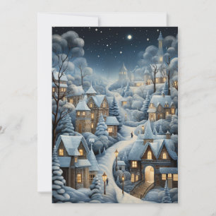 Christmas Village Scene Holiday Card