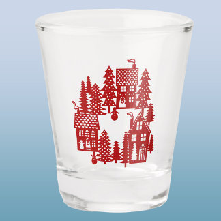 Christmas Village Shot Glass
