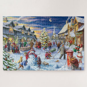 Christmas Village Snowfall Jigsaw Puzzle