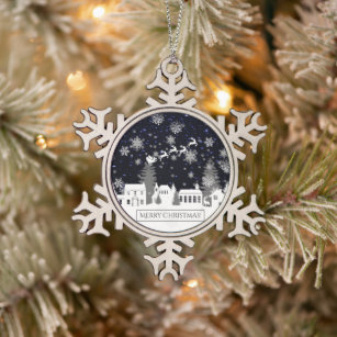 Christmas Village Snowflake Ornament
