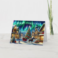 Christmas Village Snowy Scene Painting
