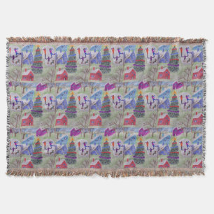 Christmas Village  Throw Blanket