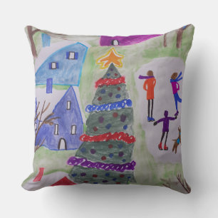 Christmas Village Throw Cushion