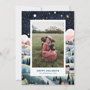 Christmas Village Two Photo Christmas card