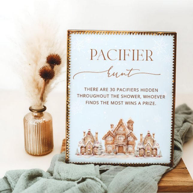 Christmas Village Winter Baby Shower Pacifier Hunt Poster (Creator Uploaded)