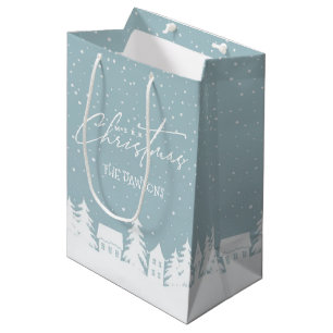 Christmas Village Winter Snow Holiday Gift Bag