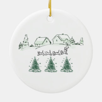 Christmas Village Winter Wonderland Christmas Orna Ceramic Tree Decoration