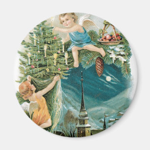 Christmas Village with Angels Magnet