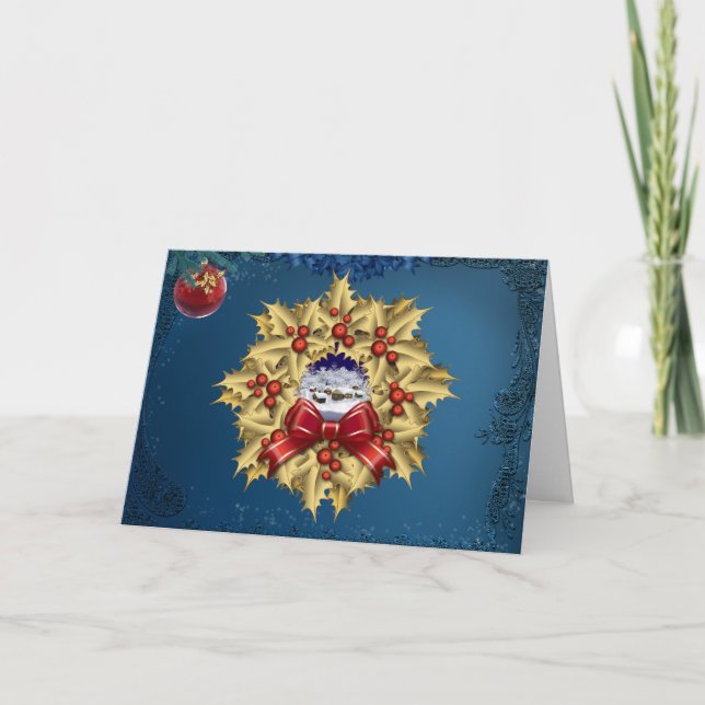 Christmas Village Wreath Card (Front)