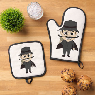 Christmas villain oven mitt & pot holder set