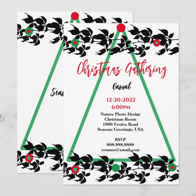 CHRISTMAS VINE SEASONS GREETINGS INVITATION (Front/Back)