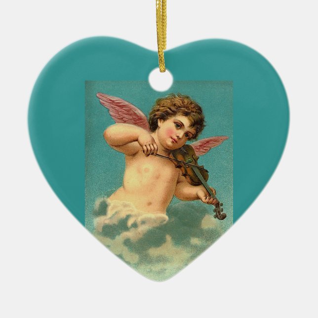 Christmas Vintage Angel Blessings Ornament (Front)