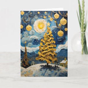 Christmas Vintage Art Inspired by Van Gogh Holiday Card