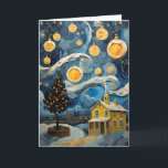 Christmas Vintage Art Inspired by Van Gogh Holiday Card<br><div class="desc">Christmas is a time for celebration, joy, and wonder. And what better way to celebrate the season than with art? This Christmas, we invite you to experience the magic of the holidays with a Van Gogh Christmas. Imagine stepping into a Van Gogh painting, surrounded by his vibrant colours and swirling...</div>