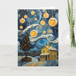 Christmas Vintage Art Inspired by Van Gogh Holiday Card