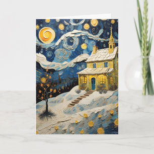 Christmas Vintage Art Inspired by Van Gogh Holiday Card
