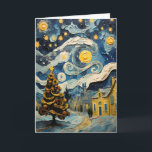 Christmas Vintage Art Inspired by Van Gogh Holiday Card<br><div class="desc">Christmas is a time for celebration, joy, and wonder. And what better way to celebrate the season than with art? This Christmas, we invite you to experience the magic of the holidays with a Van Gogh Christmas. Imagine stepping into a Van Gogh painting, surrounded by his vibrant colours and swirling...</div>
