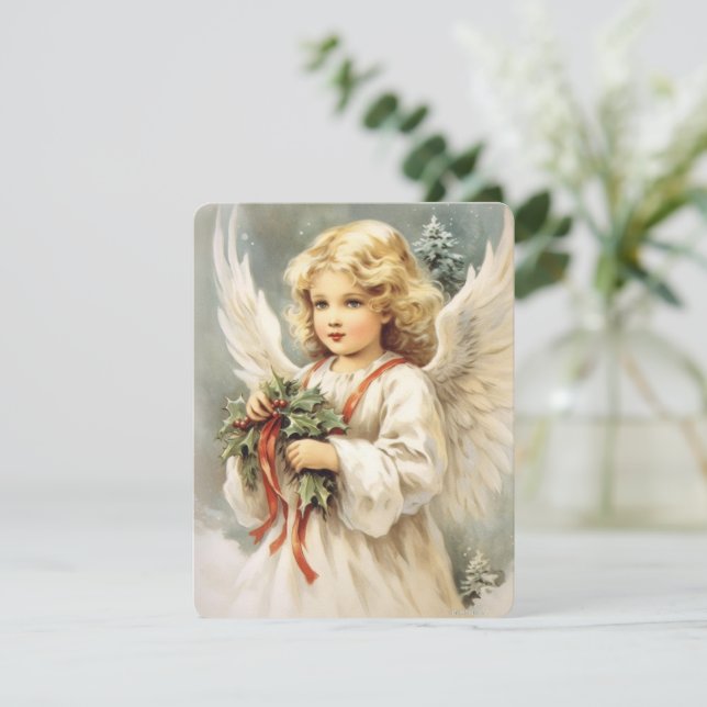 christmas vintage beauty card angel (Standing Front)