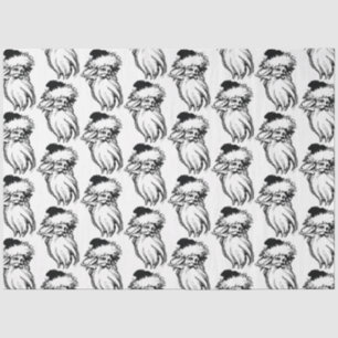 Christmas Vintage Black White Santa Tissue Paper