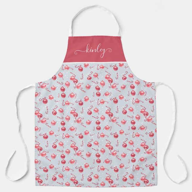 Christmas | Vintage Candy Cane Pattern Apron (Front)