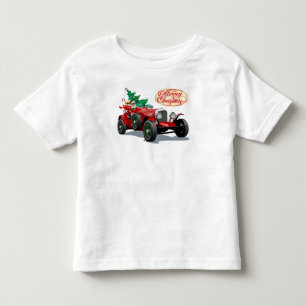 Christmas vintage car toddler T-Shirt
