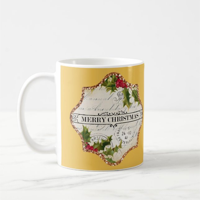 christmas vintage coffee mug (Left)