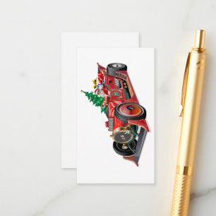 Christmas vintage fiction sport car enclosure card