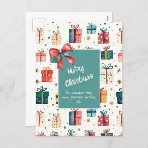 Christmas Vintage Gift Packages Post Card