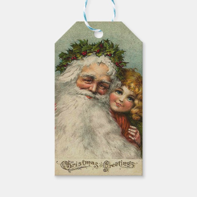 Christmas vintage Holiday Gift Tag (Front)