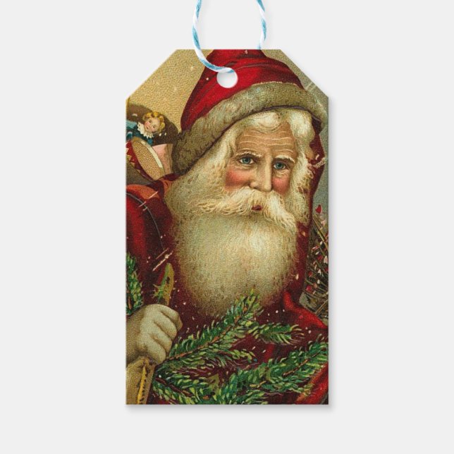 Christmas vintage Holiday Gift Tag (Front)