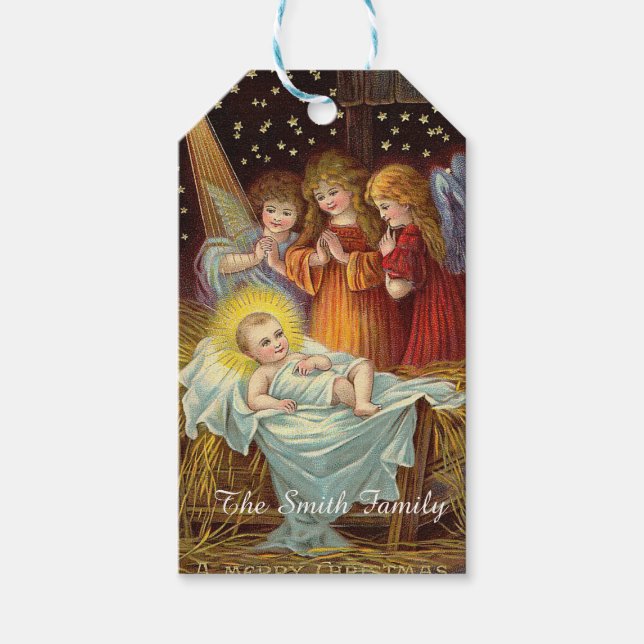 Christmas vintage Holiday Gift Tag (Front)