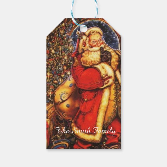 Christmas vintage Holiday Gift Tag (Front)