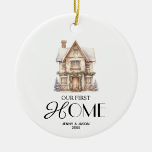 Christmas Vintage House Couples Our First Home Ceramic Tree Decoration
