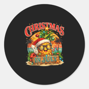 Christmas vintage in july summer squad men women classic round sticker