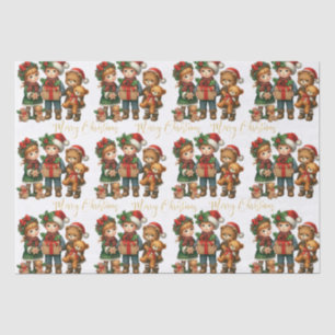 Christmas Vintage Kids Gifts Merry Christmas Tissue Paper