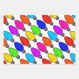 Christmas Vintage Lightbulbs Wrapping Paper Sheets