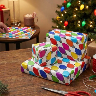 Christmas Vintage Lightbulbs Wrapping Paper Sheets