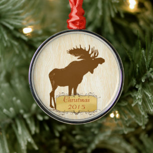 Christmas Vintage Moose Metal Tree Decoration