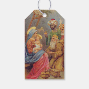 Christmas Vintage Nativity Jesus Illustration Gift Tags