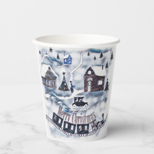Christmas , Vintage Paper Plate Cups (Front)