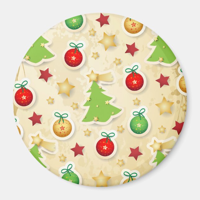 Christmas Vintage Pattern Magnet (Front)