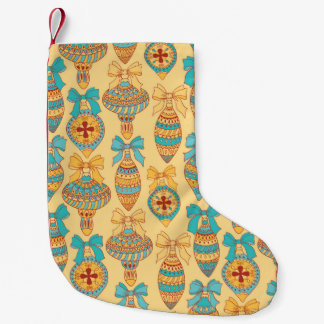Christmas vintage pattern. Seamless pattern with C Small Christmas Stocking