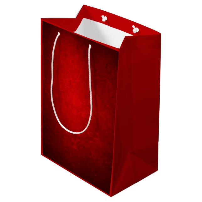 Christmas Vintage Red  Medium Gift Bag (Back Angled)
