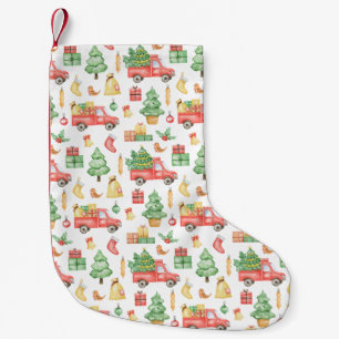 Christmas Vintage Red Truck Pattern Small Christmas Stocking
