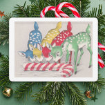 Christmas Vintage Reindeer Eating A Candy Cane Holiday Card<br><div class="desc">Christmas Colourful Reindeer Eating A Candy Cane Holiday Card .</div>
