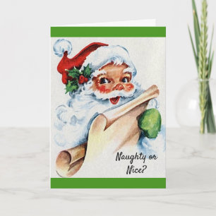 Christmas Vintage Santa Claus Naughty or Nice Card