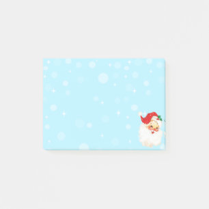 Christmas Vintage Santa Claus on Light Blue Post-it Notes
