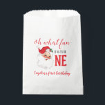 Christmas Vintage Santa First Birthday Favour Bags<br><div class="desc">Oh what fun,  it is to be One! Christmas Vintage Santa first birthday party.</div>