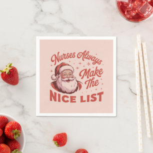 Christmas Vintage Santa Nurses Make the Nice List Napkin
